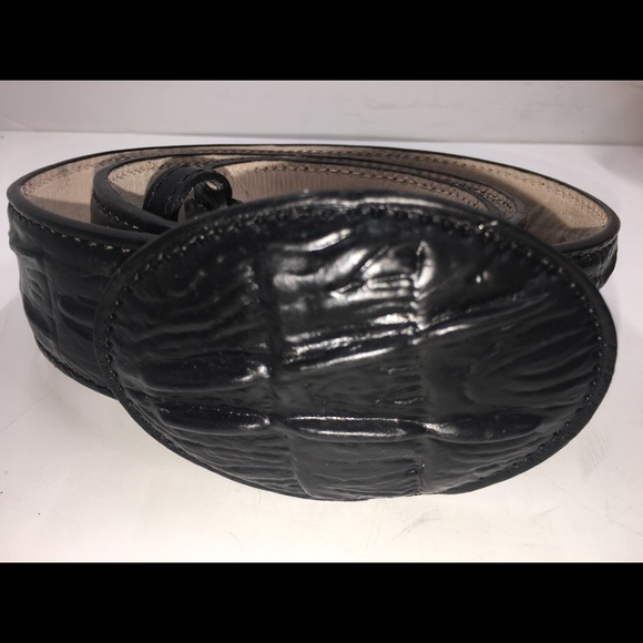 Hand Made Other - 🌹HP🌹 Crocodile Print Leather Belt Black Color ✨NEW
